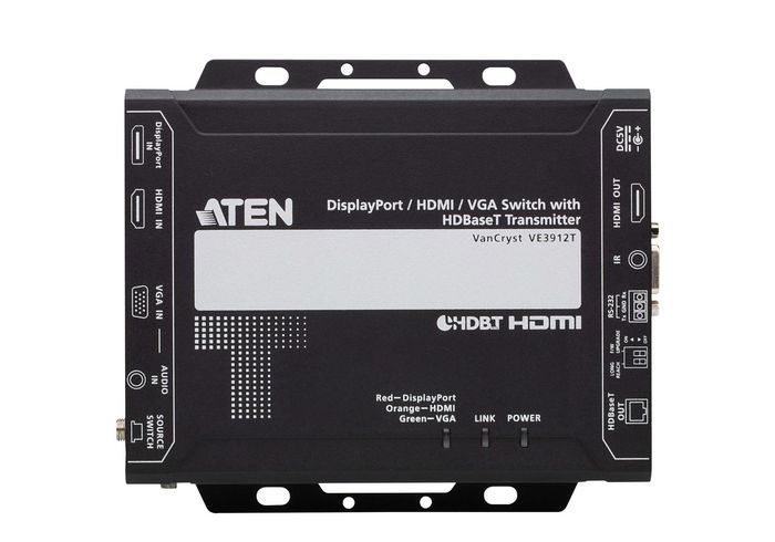 Aten VE3912T Switch DisplayPort / HDMI / VGA con Transmisor HDBaseT