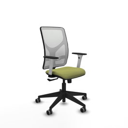 PIQUERAS Y CRESPO Silla de oficina Motilla con mecanismo Sincro, Verde oliva y Blanco