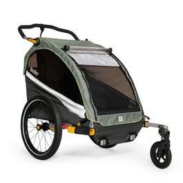 Burley D'Lite X Doble Remolque Bicicleta Niños Plegable 45kg 20" Suspensión Asientos Reclinables 1-2 Niños