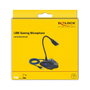 DeLOCK Micrófono Gaming USB de Escritorio con Cuello de Cisne y Botón de Silencio