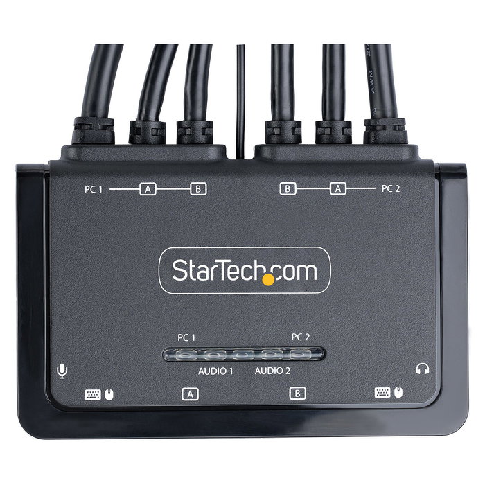 StarTech KVM Switch HDMI Dual Monitor 2-Port 4K 60Hz con Cables Integrados USB-A/HDMI/Audio 1.5m STARTECH.COM