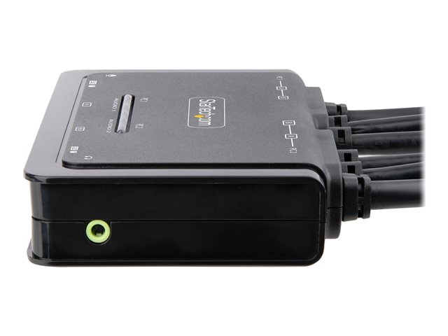 StarTech.com Interruptor KVM de 2 Puertos Dual Monitor HDMI 4K 60Hz Negro