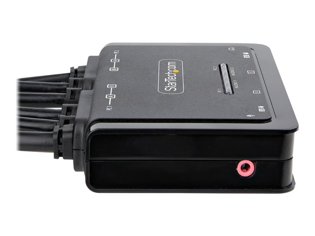 StarTech.com Interruptor KVM de 2 Puertos Dual Monitor HDMI 4K 60Hz Negro