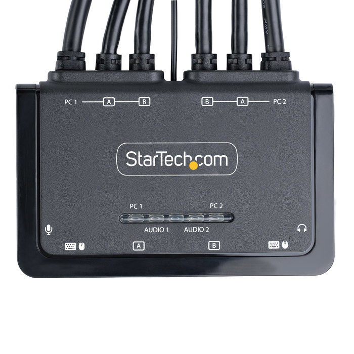 StarTech Switch KVM de 2 Puertos Dual HDMI 4K 60Hz con Cables Integrados StarTech Switch KVM de 2 Puertos Dual HDMI 4K 60Hz con Cables Integrados