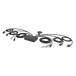 StarTech Switch KVM de 2 Puertos Dual HDMI 4K 60Hz con Cables Integrados