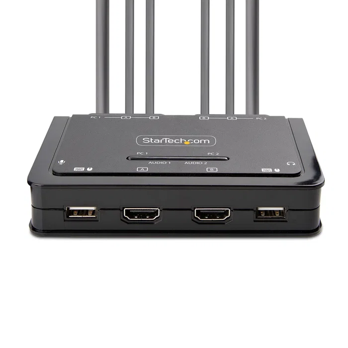 StarTech Switch KVM de 2 Puertos Dual HDMI 4K 60Hz con Cables Integrados StarTech Switch KVM de 2 Puertos Dual HDMI 4K 60Hz con Cables Integrados