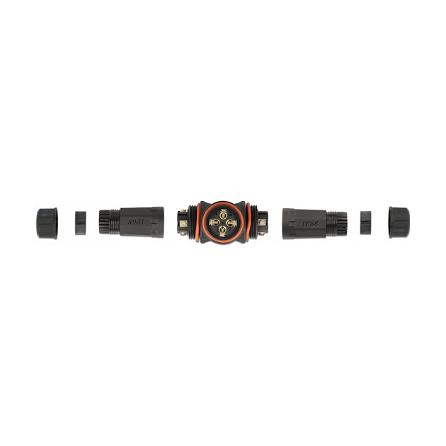DeLOCK Conector de cable en forma de T para exteriores, 4 pines, IP68, negro DeLOCK Conector de cable en forma de T para exteriores, 4 pines, IP68, negro