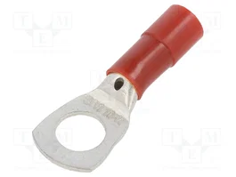 BM GROUP Terminal de anillo tubular aislado M10 rojo para cable 8AWG