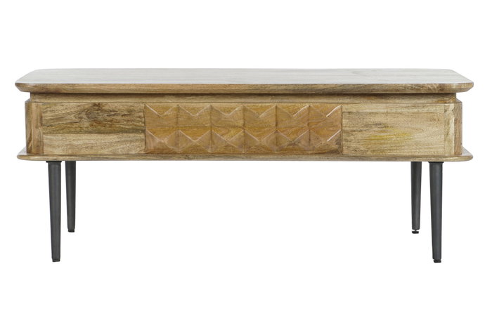 DKD Home Decor Mesa de Centro de Mango y Metal Natural