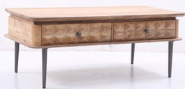 DKD Home Decor Mesa de Centro de Mango y Metal Natural