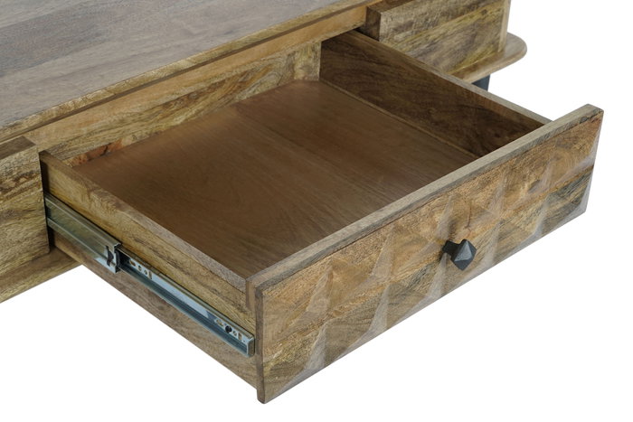 DKD Home Decor Mesa de Centro de Mango y Metal Natural