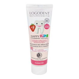 LOGONA Dentífrico Infantil Fresa 50ml para Niños de 0 a 6 Años con Aroma Natural Vegano