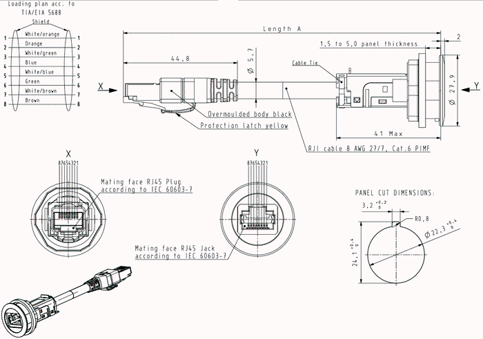 HARTING Tomacorriente RJ45 har-port de plata