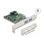 DeLOCK Tarjeta PCI Express USB 3.2 Gen 1 (5 Gbit/s), 2 Puertos Externos + 1 Interno, PCIe x1 Perfil Bajo, Incluye Soporte de Montaje