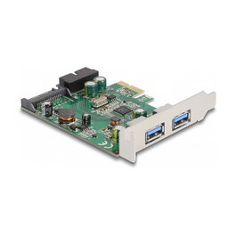 DeLOCK 90096 Tarjeta PCI Express x1 con 2x USB 3.2 Gen 1 Tipo-A y 1x Cabezal Interno de 19 Pines