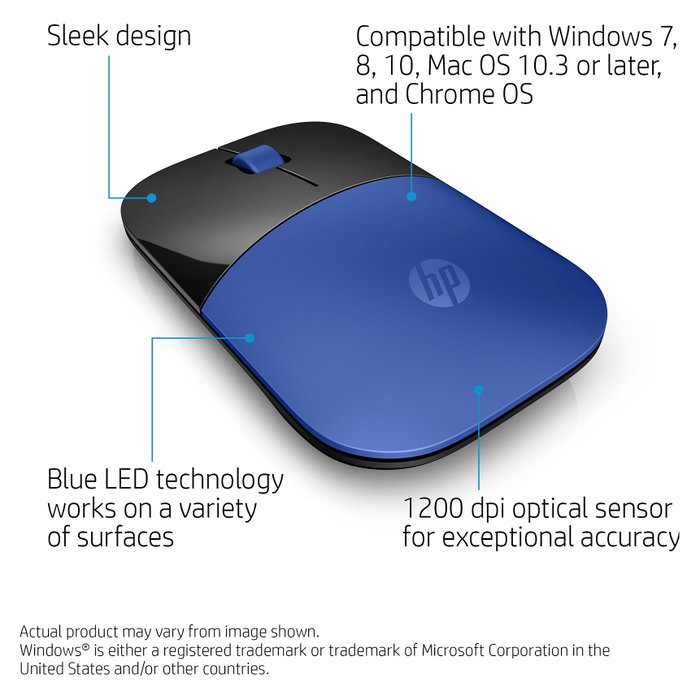HP Ratón inalámbrico Z3700 Azul