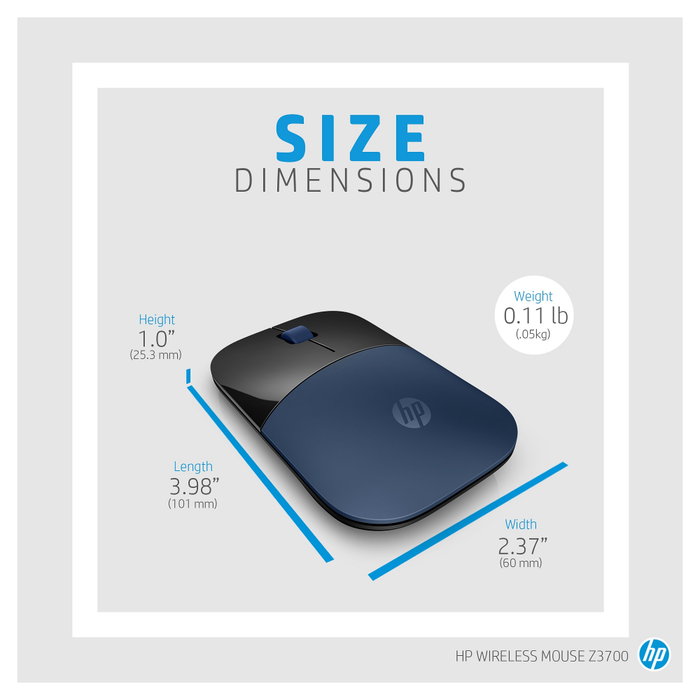 HP Ratón inalámbrico Z3700 Azul