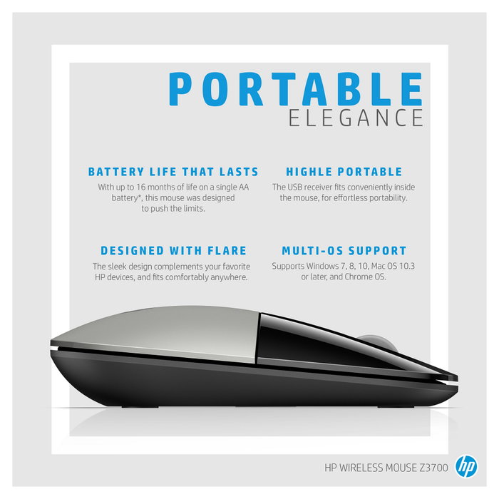 HP Ratón inalámbrico Z3700 Azul