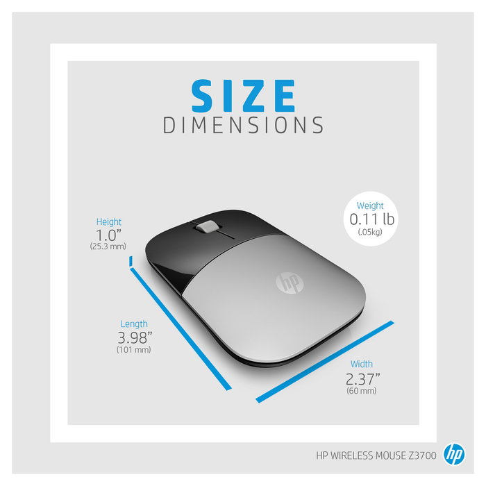 HP Ratón inalámbrico Z3700 Azul
