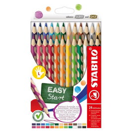 Lapices De Colores Stabilo Easy Colors Para Zurdo Estuche De 24 Con Afilalapiz (Set de 3)