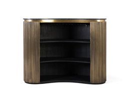 GINER Y COLOMER Mueble bar con frontal curvo dorado