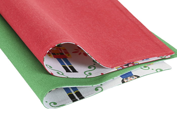 DKD Home Decor Individual Navidad Moderna Rojo Verde Beige Algodon Polyester 30 x 45 cm