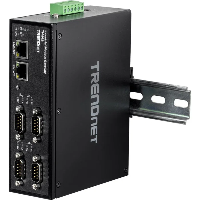 TRENDnet TI-M42 Pasarela/Controlador Industrial Modbus con 4 Puertos Serie (RS-232/422/485) y 2 Puertos Fast Ethernet 10/100 Mbps TRENDnet TI-M42 Pasarela/Controlador Industrial Modbus con 4 Puertos Serie (RS-232/422/485) y 2 Puertos Fast Ethernet 10/100 Mbps