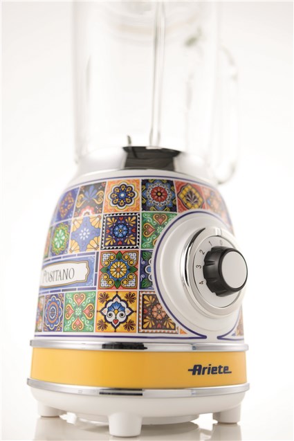 Ariete 583 POSITANO Batidora de Vaso con Vaso de Vidrio y 4 Cuchillas de Acero Inoxidable, 4 Velocidades, Diseño Vintage