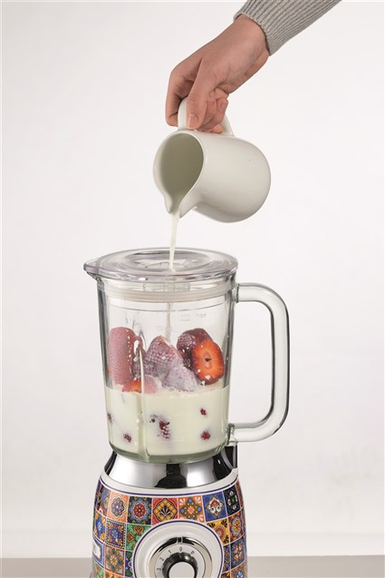 Ariete 583 POSITANO Batidora de Vaso con Vaso de Vidrio y 4 Cuchillas de Acero Inoxidable, 4 Velocidades, Diseño Vintage