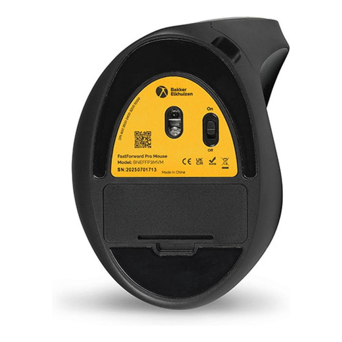 BakkerElkhuizen FastForward Pro 3-Mode Vertical Mouse, Ratón Ergonómico Vertical Inalámbrico Óptico 5000 DPI