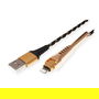 ROLINE 11.02.8923 Cable de Carga y Sincronización USB 2.0 a Lightning, 1m, Negro/Oro