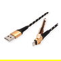 ROLINE 11.02.8923 Cable de Carga y Sincronización USB 2.0 a Lightning, 1m, Negro/Oro