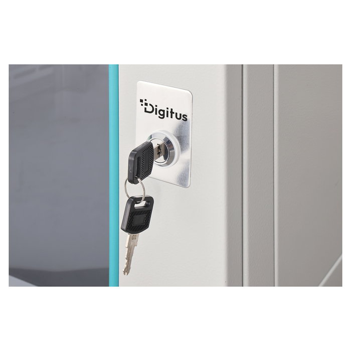 Digitus Wandgehäuse Dynamic-N Serie - Caja mural rack pared 7U, 600x600 mm, 60 kg, puertas cristal y acero, gestión cables