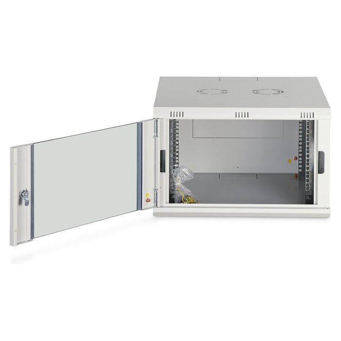 Digitus Wandgehäuse Dynamic-N Serie - Caja mural rack pared 7U, 600x600 mm, 60 kg, puertas cristal y acero, gestión cables