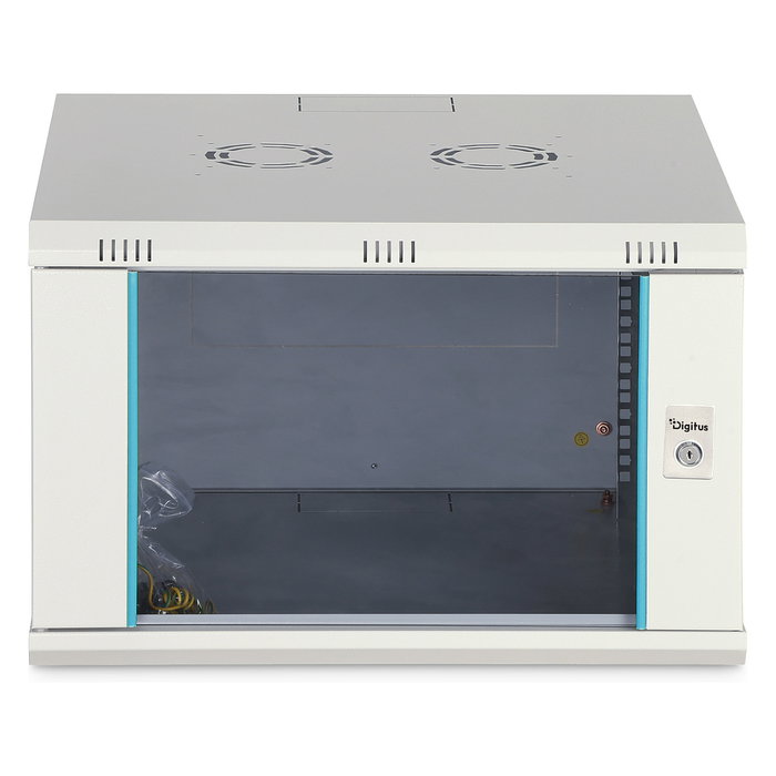 Digitus Wandgehäuse Dynamic-N Serie - Caja mural rack pared 7U, 600x600 mm, 60 kg, puertas cristal y acero, gestión cables