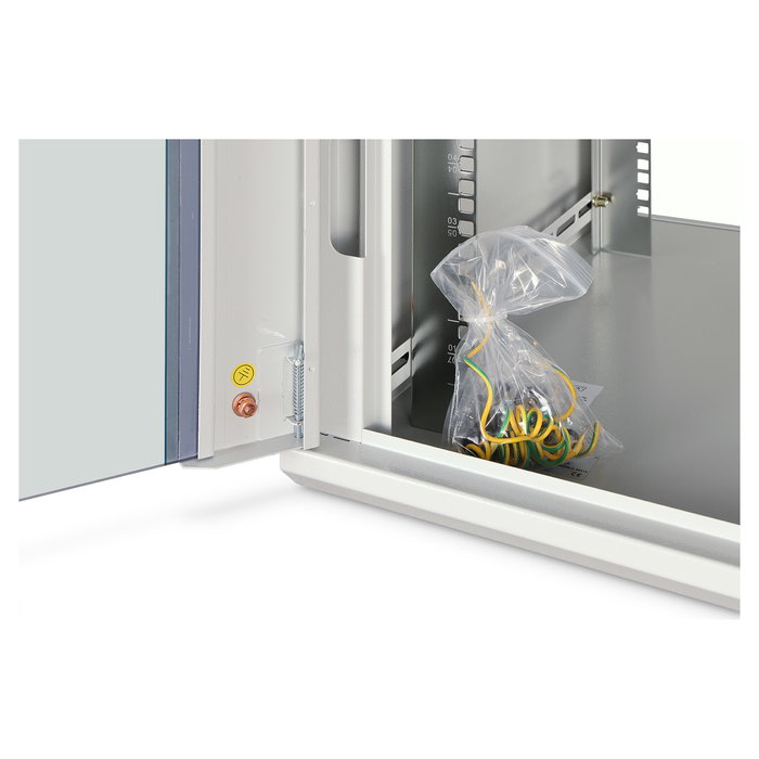 Digitus Wandgehäuse Dynamic-N Serie - Caja mural rack pared 7U, 600x600 mm, 60 kg, puertas cristal y acero, gestión cables