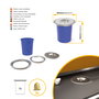 Emuca Cubo de basura empotrable para encimera de cocina Recycle, 1 vaso extraíble de 5 litros, Acero inoxidable y Plástico