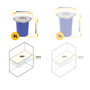 Emuca Cubo de basura empotrable para encimera de cocina Recycle, 1 vaso extraíble de 5 litros, Acero inoxidable y Plástico