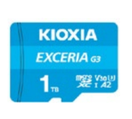Kioxia EXCERIA G3 1 TB MicroSDXC UHS-I Clase 10, Velocidad Lectura 160 MB/s, Escritura 50 MB/s, V30, U3, Azul