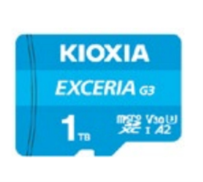 Kioxia EXCERIA G3 1 TB MicroSDXC UHS-I Clase 10, Velocidad Lectura 160 MB/s, Escritura 50 MB/s, V30, U3, Azul Kioxia EXCERIA G3 1 TB MicroSDXC UHS-I Clase 10, Velocidad Lectura 160 MB/s, Escritura 50 MB/s, V30, U3, Azul