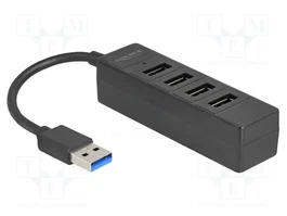 DeLOCK Hub USB 4 Puertos 3.2 Gen 1 Negro 64350