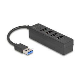 DeLOCK USB Hub 64350 de 4 puertos USB 3.2 Gen 1 Negro