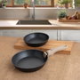 Quid Set de 2 Sartenes de Aluminio Forjado Click Chef Beige 20-26 cm