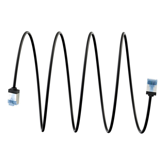 Goobay Ultraflexibles Cat.6a Patchkabel slim, U/FTP, negro, 0,5 m