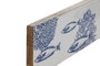 DKD Home Decor Perchero Mediterraneo Sardinas 25 Blanco, Azul y Natural Mango Lacado 38 x 5 x 18 cm (2 Unidades)