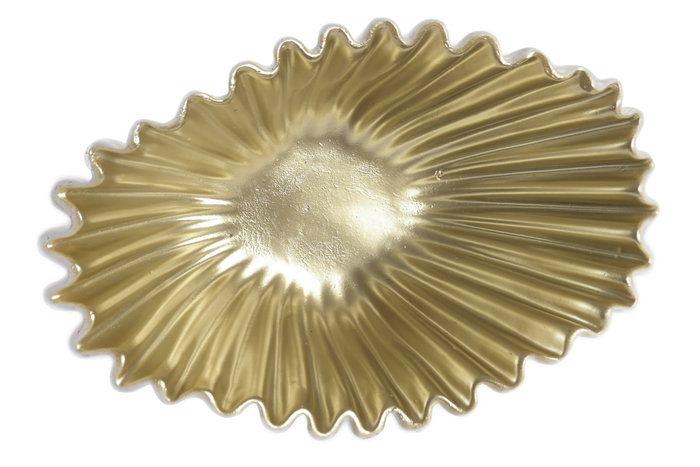 DKD Home Decor Centro de Mesa Resina Blanco y Dorado 24x15x9 cm