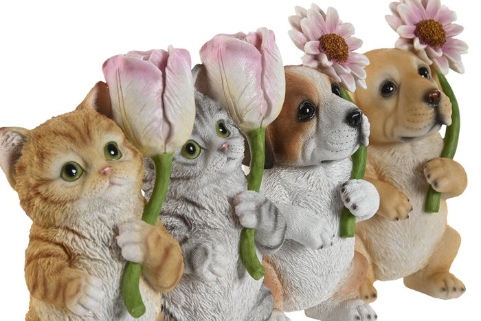 DKD Home Decor Set de 4 Figuras de Animales en Resina Multicolor DKD Home Decor Set de 4 Figuras de Animales en Resina Multicolor