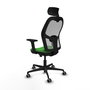 PIQUERAS Y CRESPO Silla de oficina Jorquera con Mecanismo Sincro/Traslack, Verde y Gris