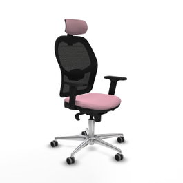 PIQUERAS Y CRESPO Silla de oficina Jorquera Rosa y Negra