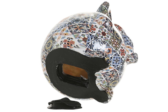 DKD Home Decor Hucha Mediterraneo Elefante Multicolor Resina 2 Unidades 11 x 11 x 11.5 cm